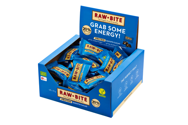 RAWBITE Protein Smooth Cacao Office Box open